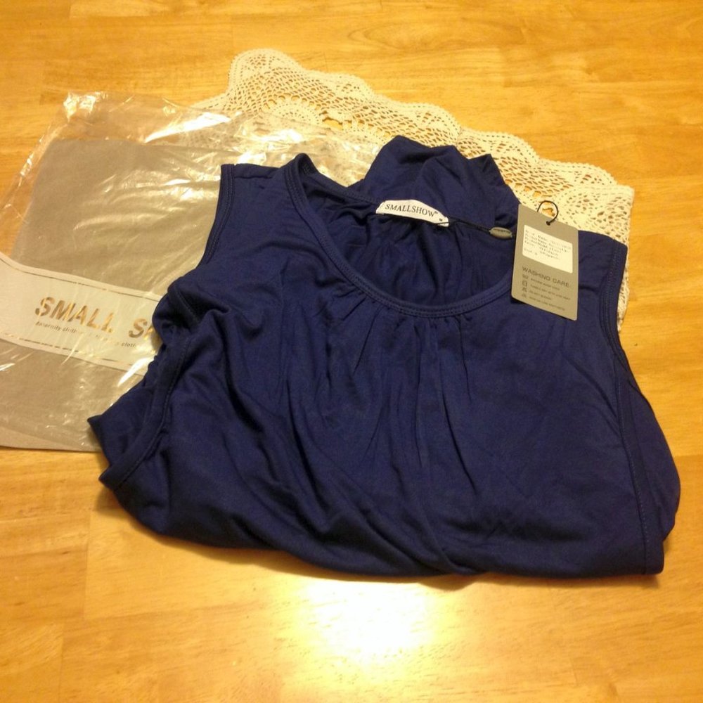 Nursing top, sleeveless, dark blue from Smallshow